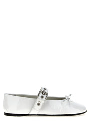 Miu Miu White Calfskin Ballet Flats