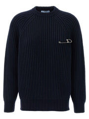 Prada Blue Virgin Wool Cardigan