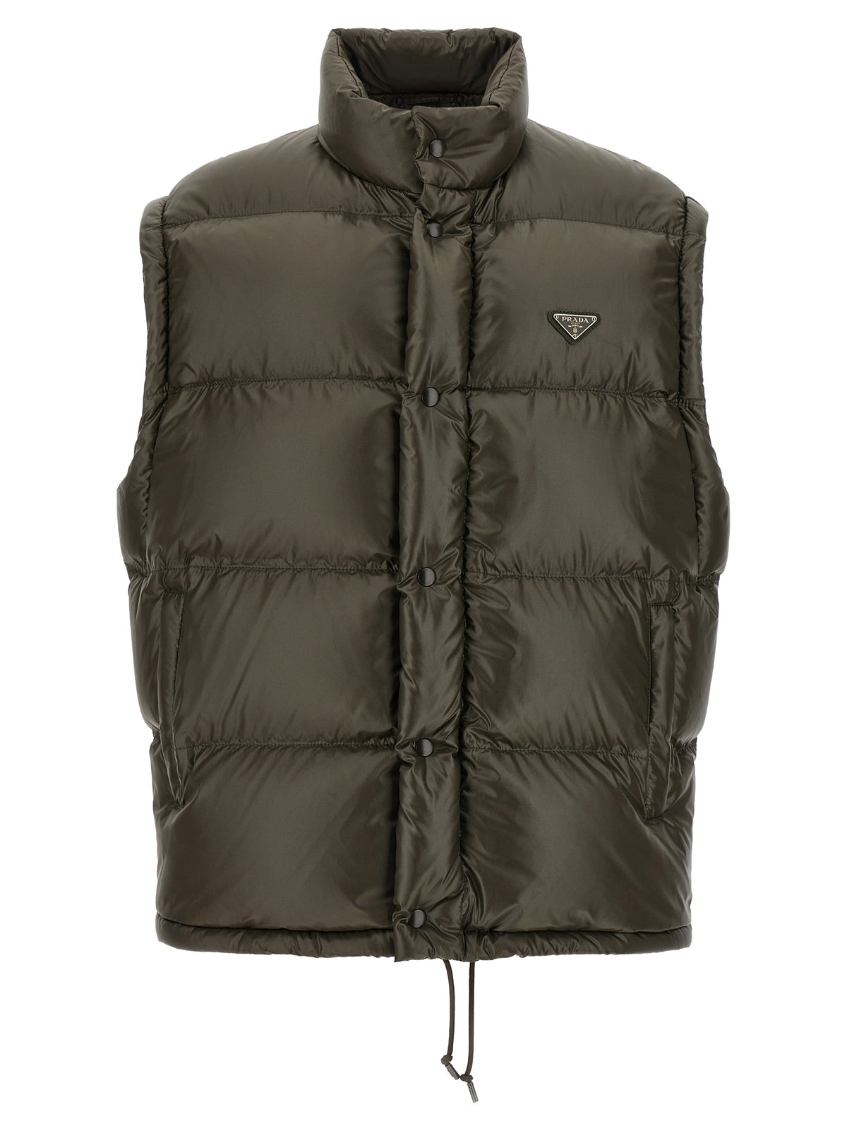 Prada Gray Recycled Polyamide Full-Length Jacket for Men