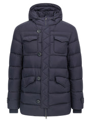 Herno Blue Polyamide Full-Length Jacket for Men