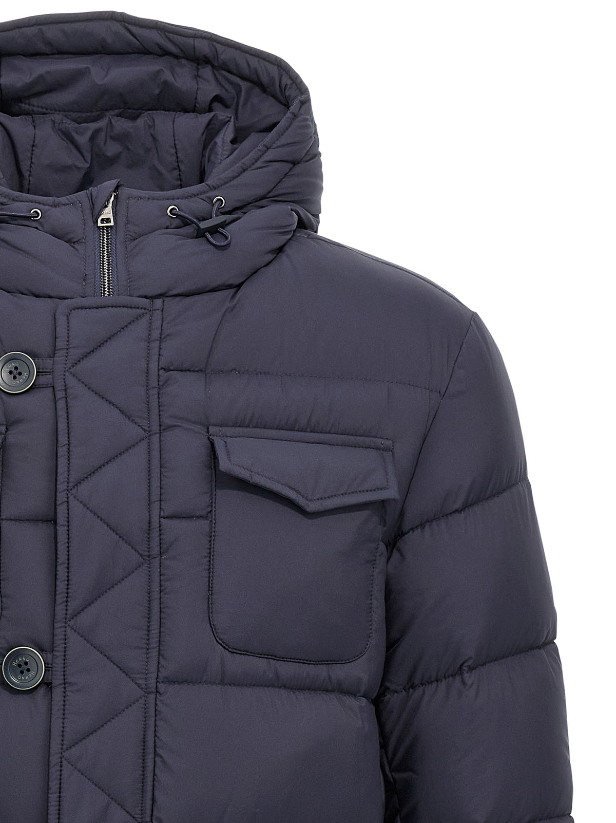 Herno Blue Polyamide Full-Length Jacket for Men