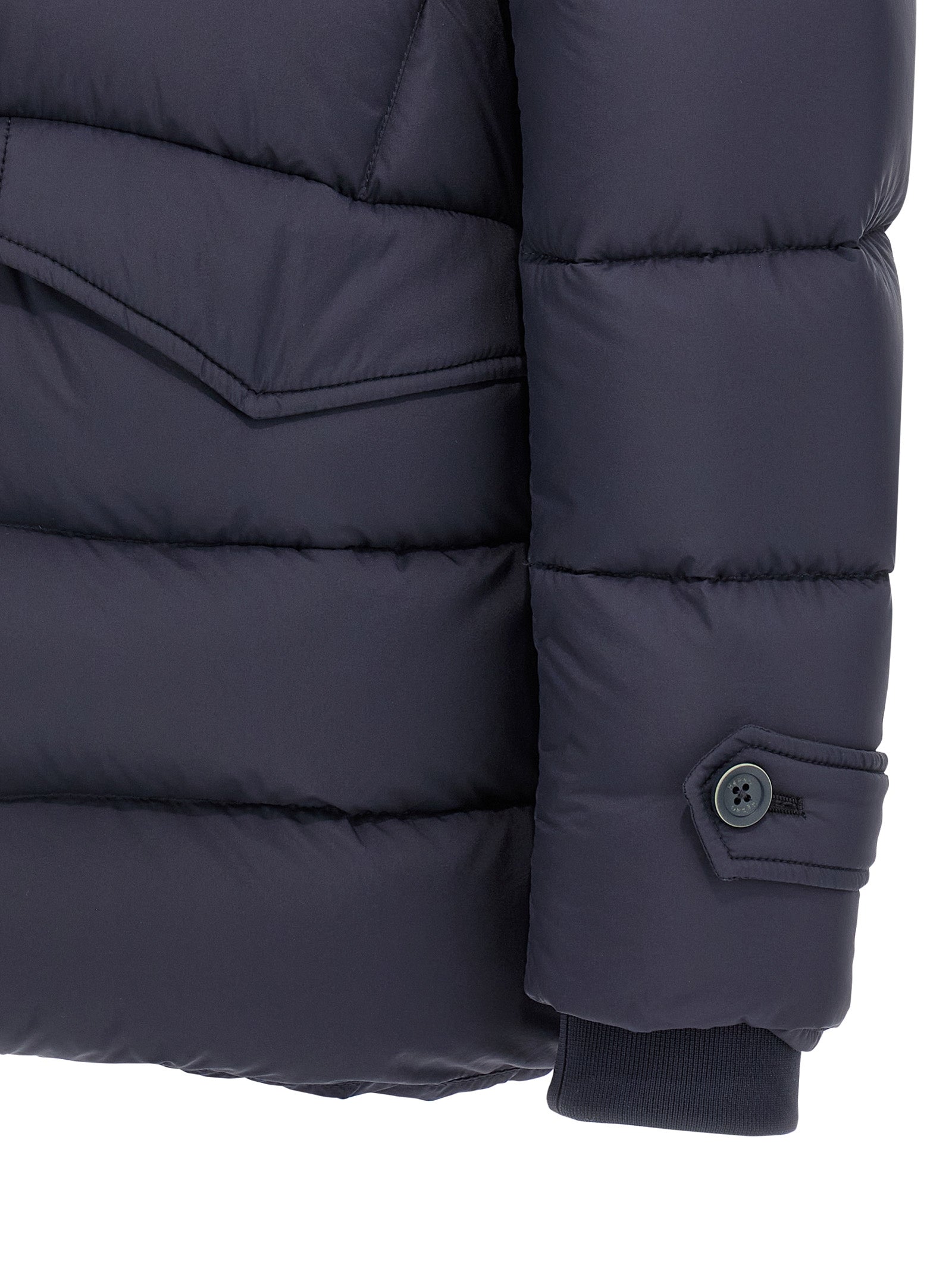 Herno Blue Polyamide Full-Length Jacket for Men