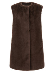 Herno Brown Polyester Sleeveless Jacket