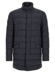 Herno Blue Polyamide Coat for Men