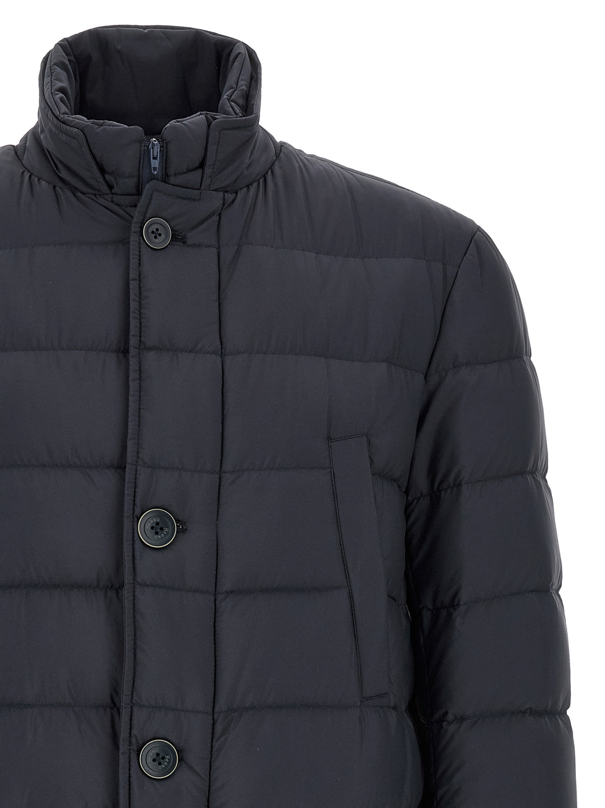 Herno Blue Polyamide Coat for Men