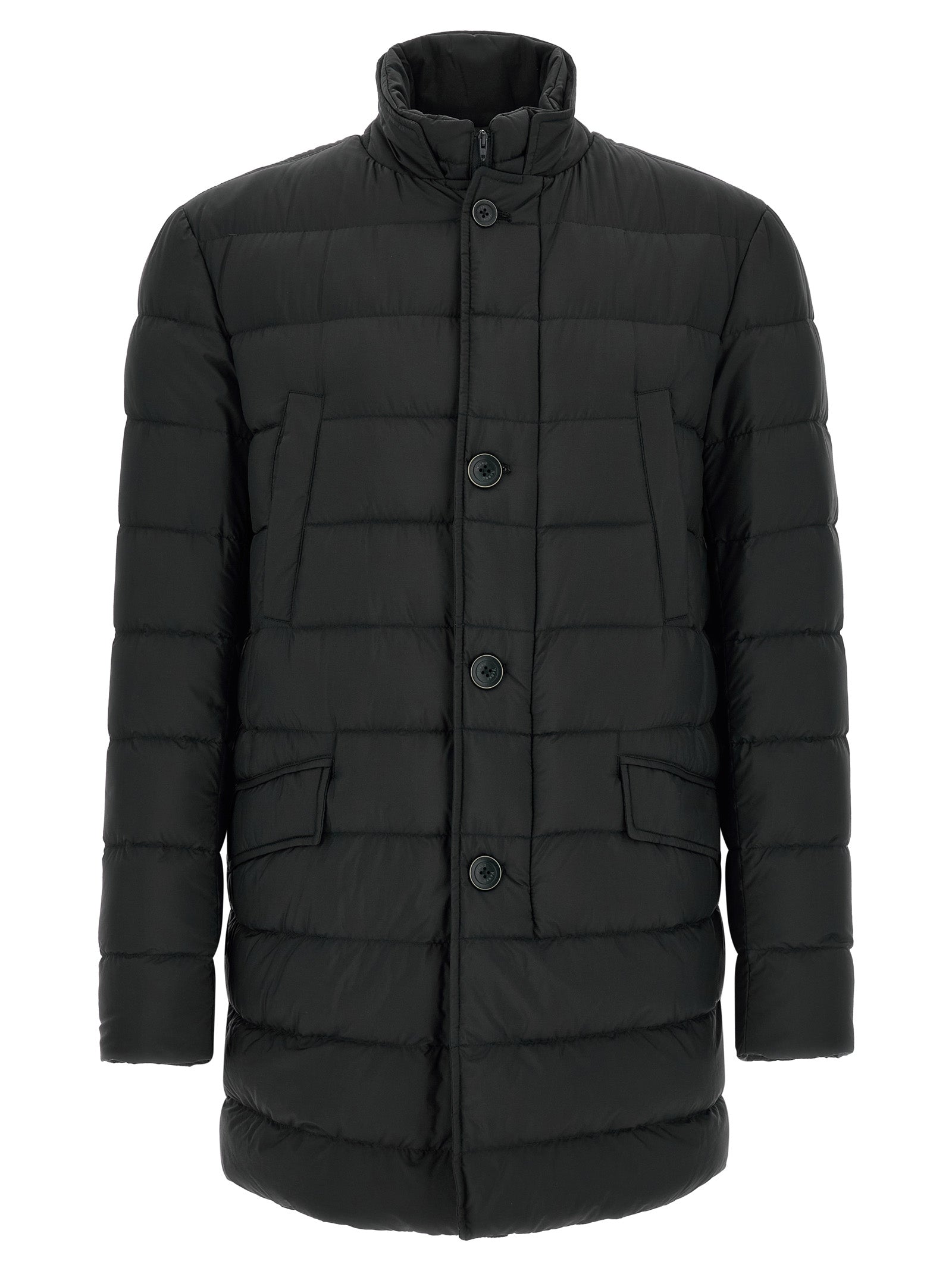 Herno Black Polyamide Full-Length Jacket for Men