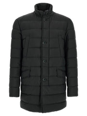Herno Black Polyamide Full-Length Jacket for Men