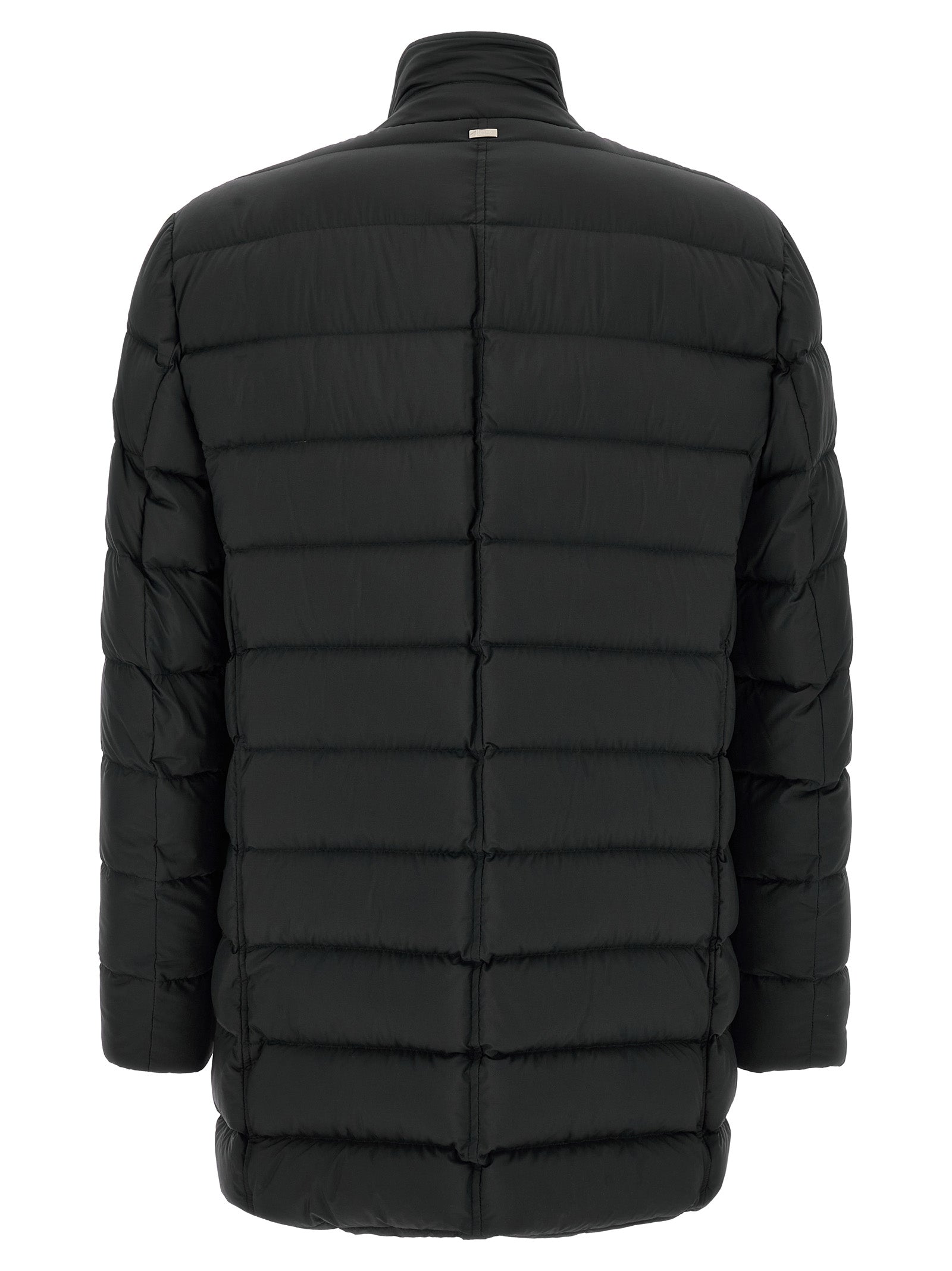 Herno Black Polyamide Full-Length Jacket for Men