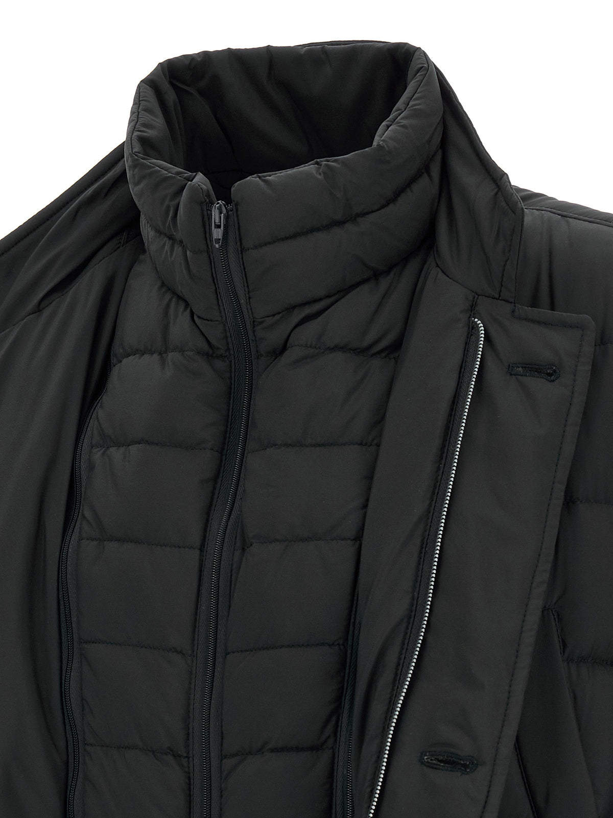 Herno Black Polyamide Full-Length Jacket for Men