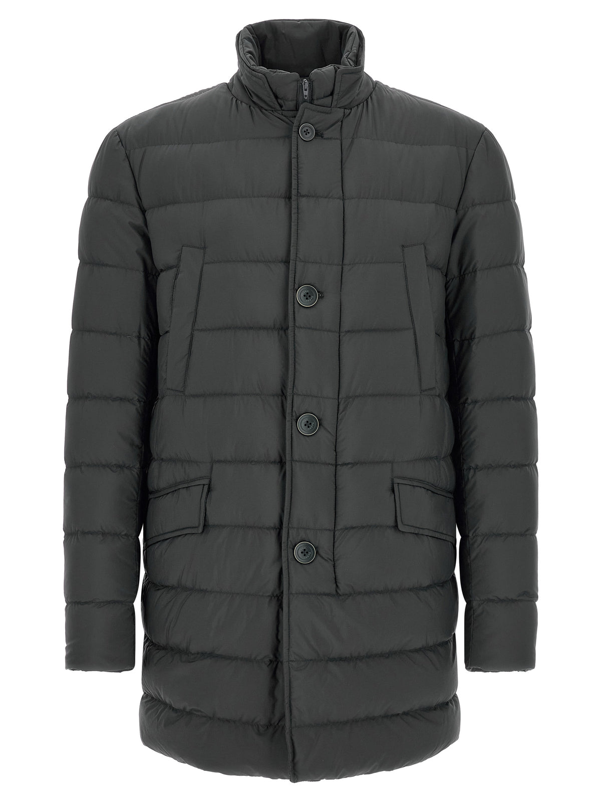Herno Gray Polyamide Coat for Men