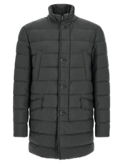 Herno Gray Polyamide Coat for Men
