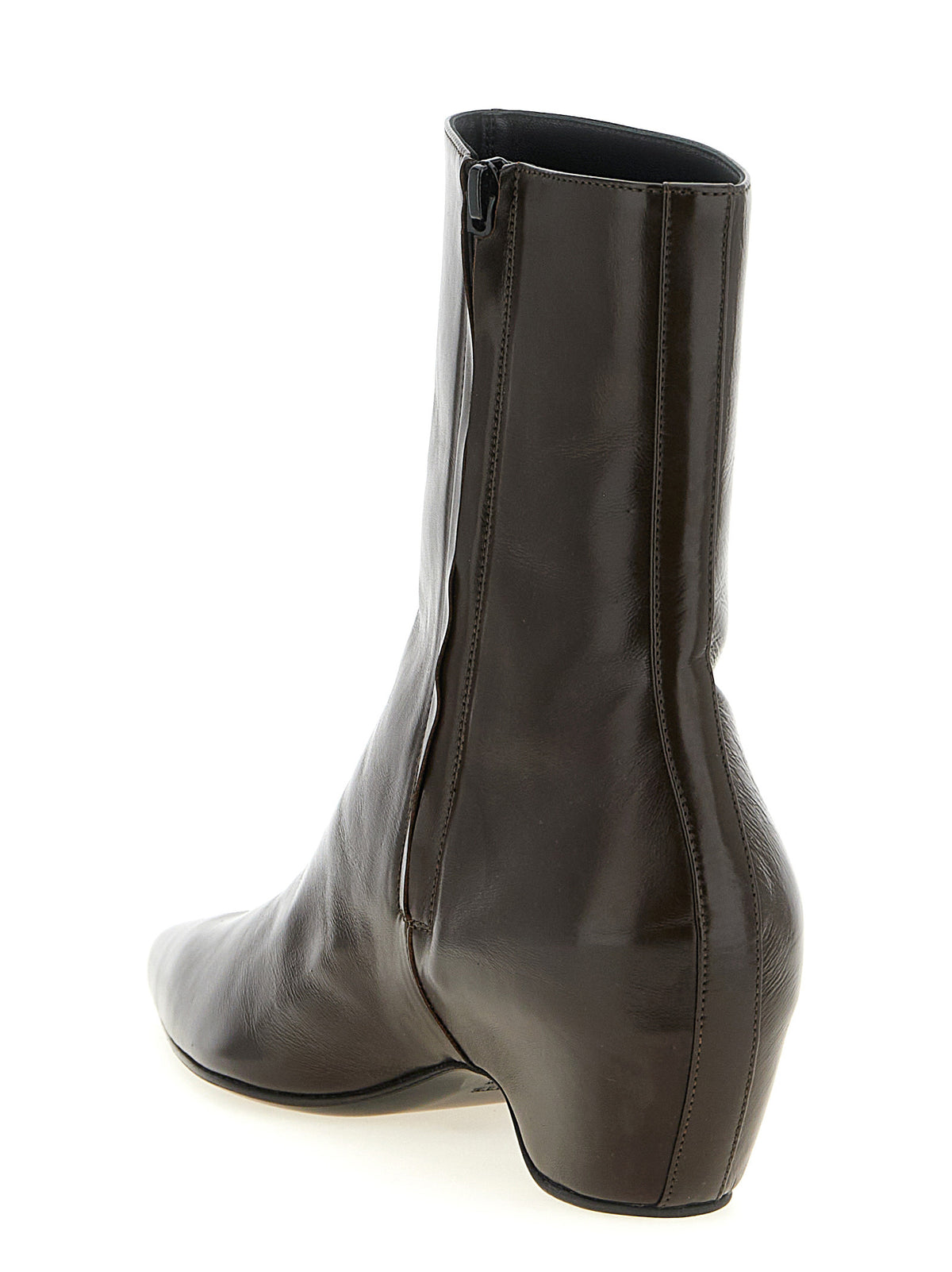 Khaite Brown Calfskin Ankle Boots for Women