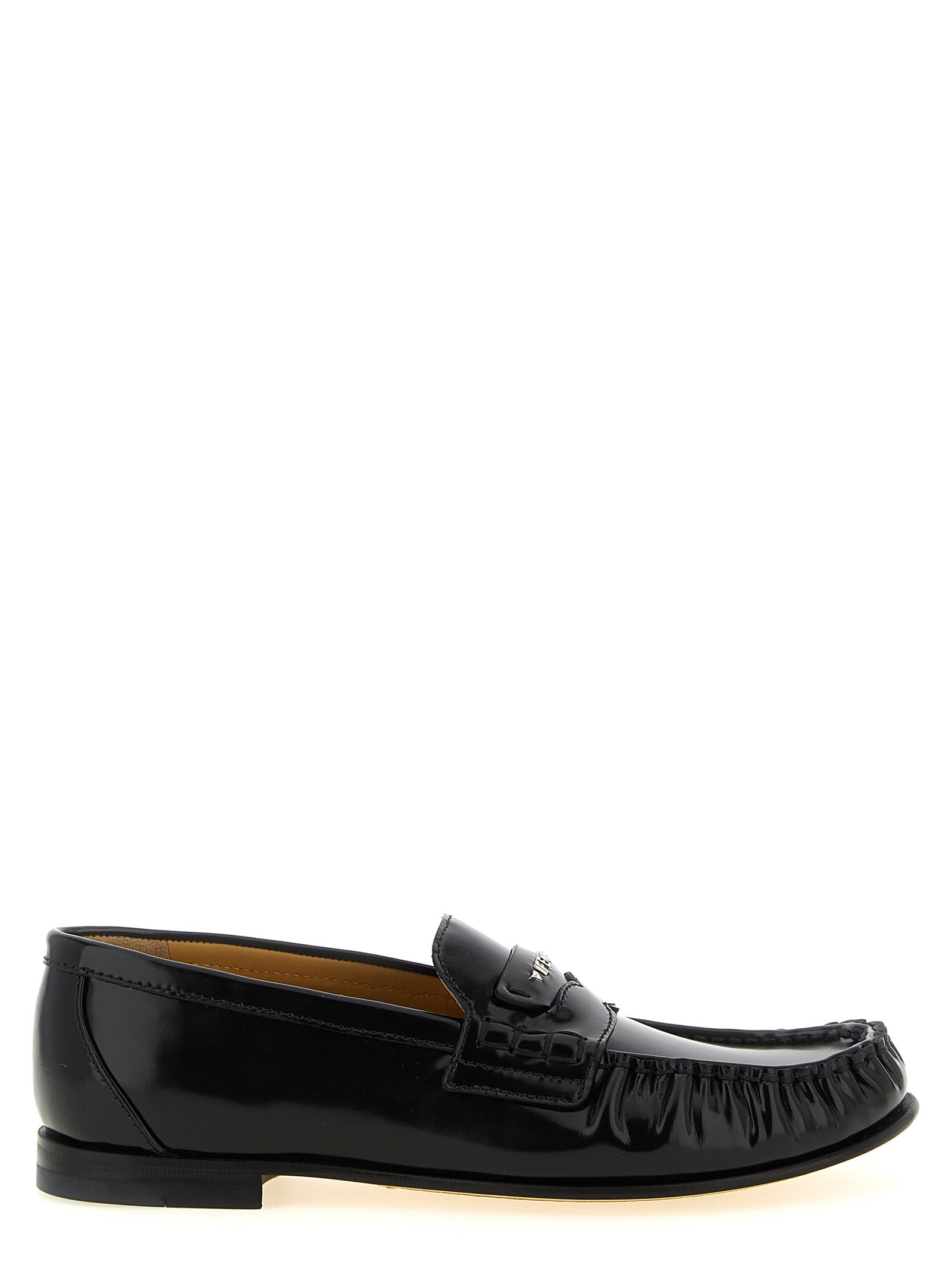 Fendi Black Calfskin Slip-On Loafers for Women