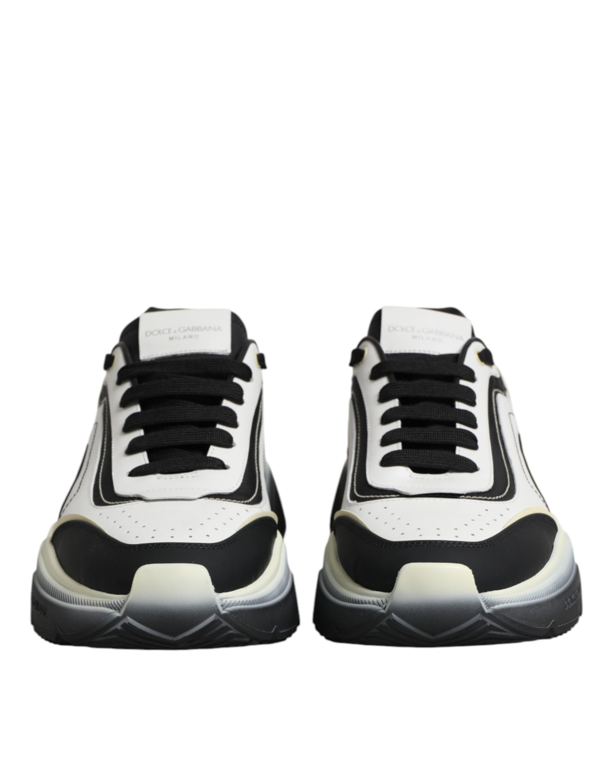 Dolce & Gabbana White Black Daymaster Two Tone Sneaker Shoes for Men