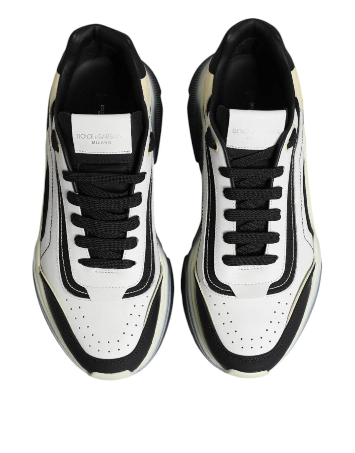 Dolce & Gabbana White Black Daymaster Two Tone Sneaker Shoes for Men