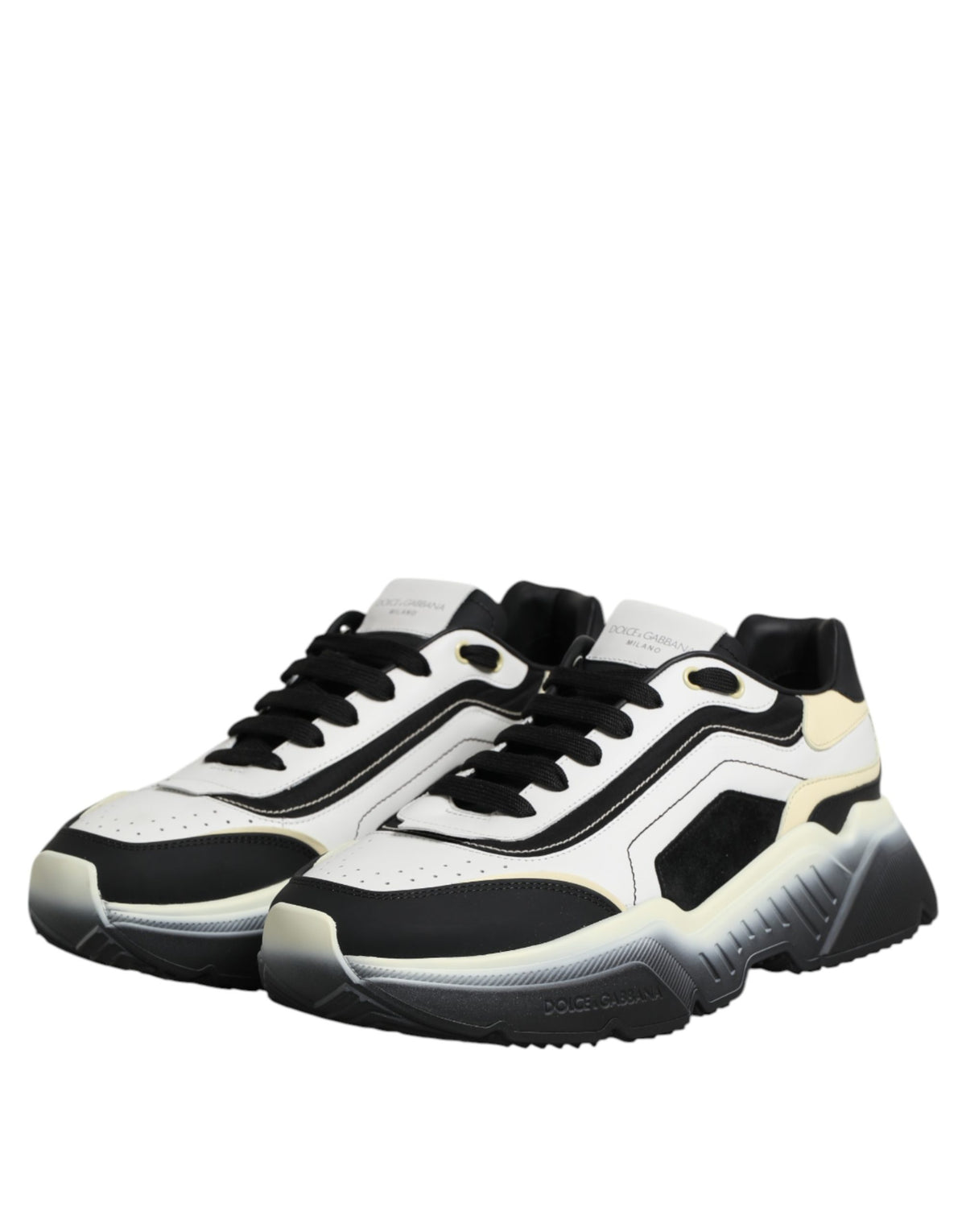 Dolce & Gabbana White Black Daymaster Two Tone Sneaker Shoes for Men