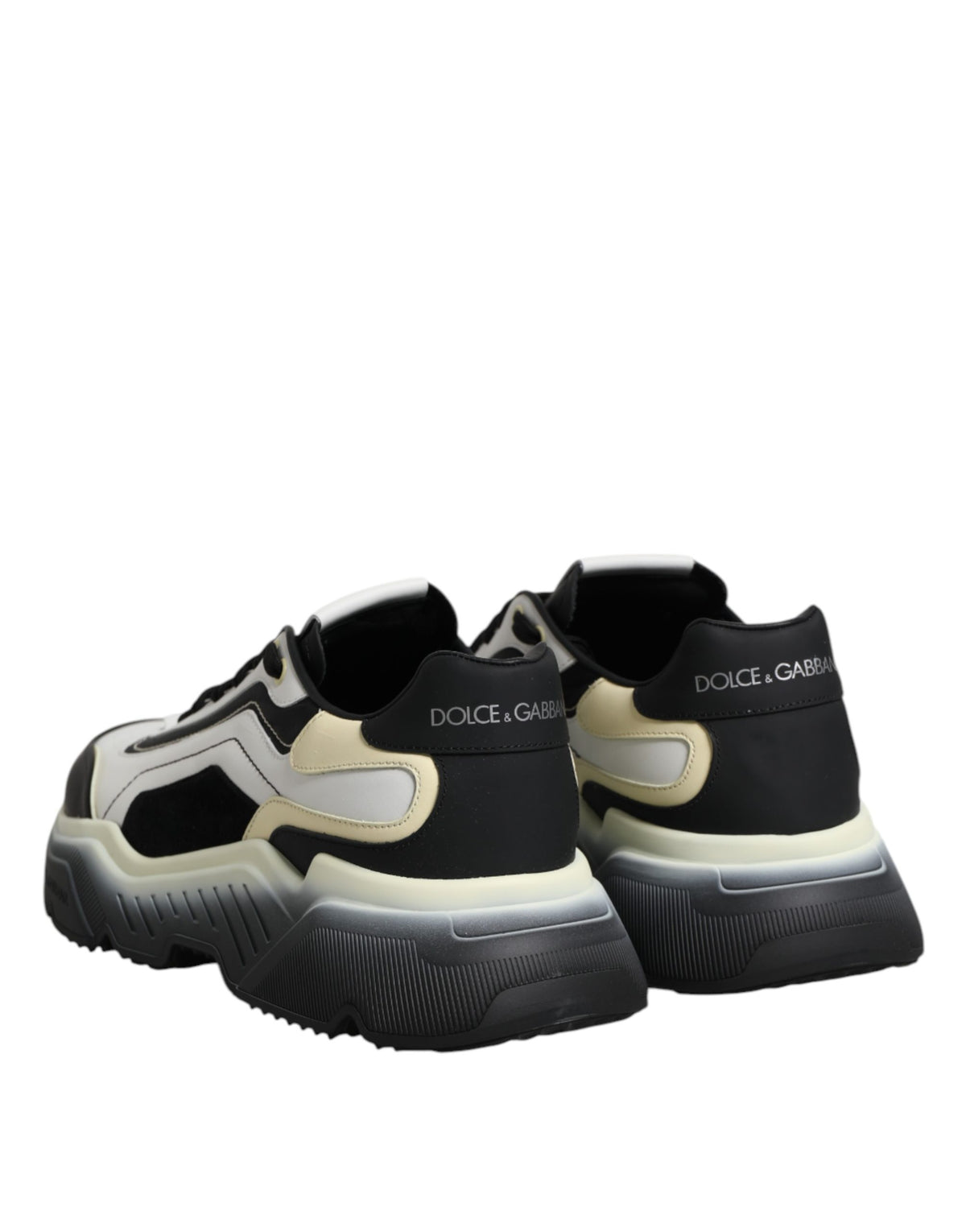 Dolce & Gabbana White Black Daymaster Two Tone Sneaker Shoes for Men