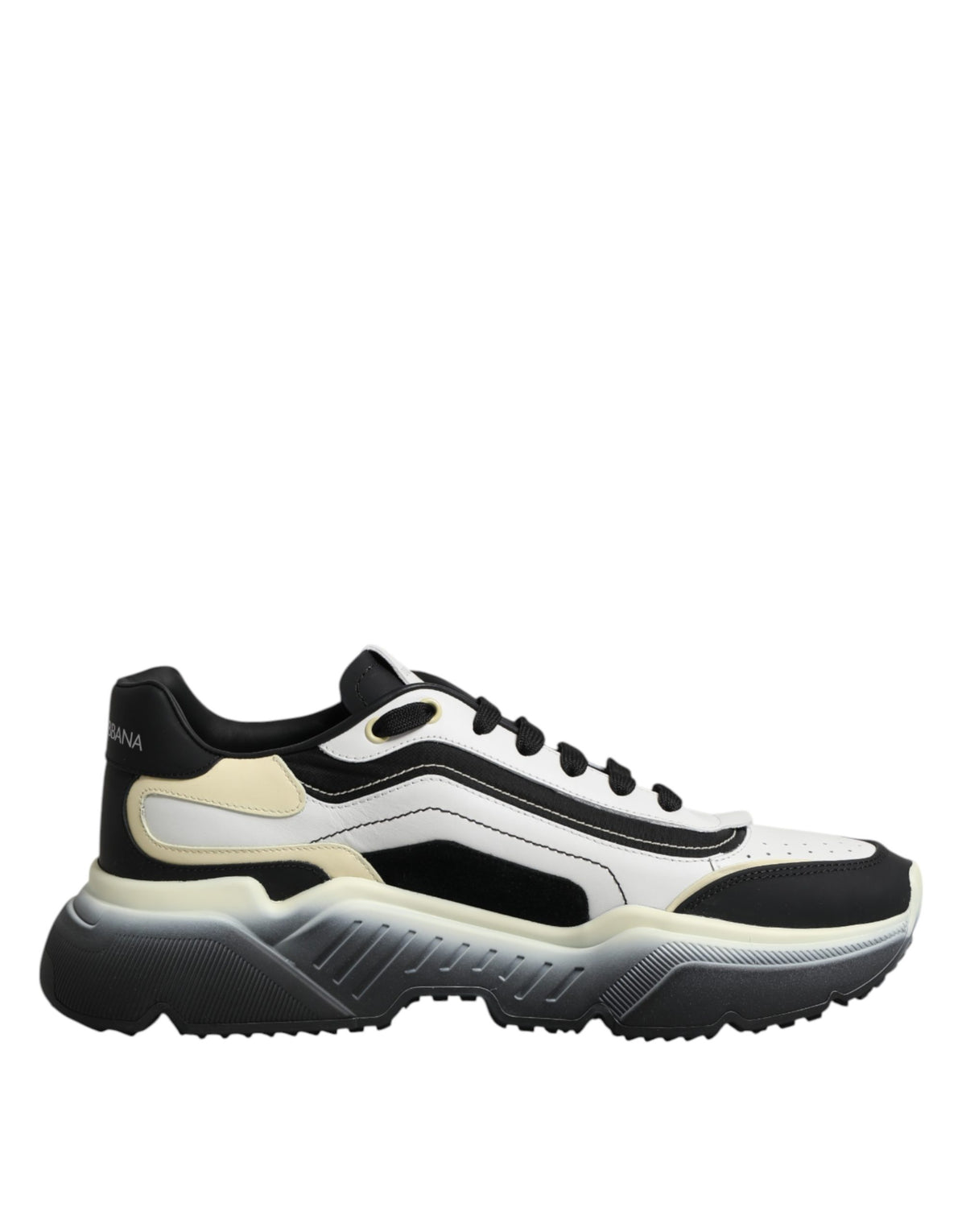 Dolce & Gabbana White Black Daymaster Two Tone Sneaker Shoes for Men