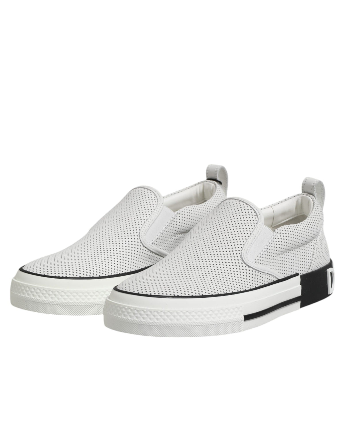 Dolce & Gabbana White Perforated Custom 2.Zero Sneakers Shoes for Men