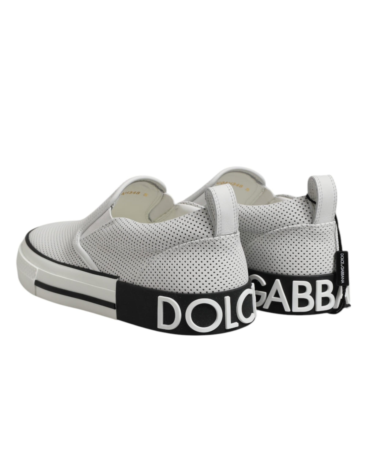Dolce & Gabbana White Perforated Custom 2.Zero Sneakers Shoes for Men