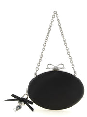Self-Portrait Black Polyester Clutch Bag for Women