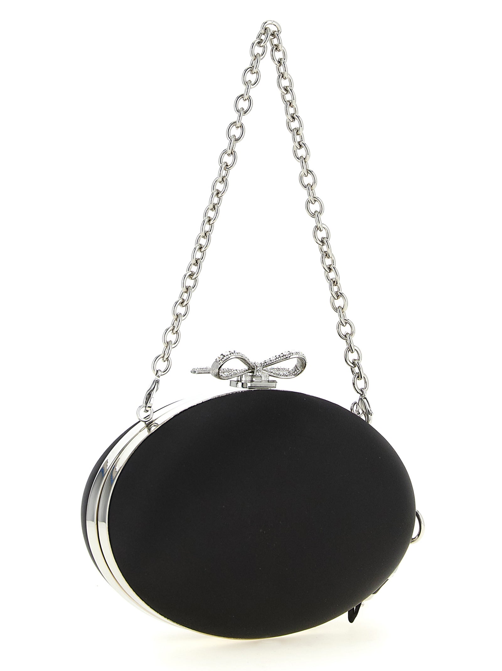Self-Portrait Black Polyester Clutch Bag for Women