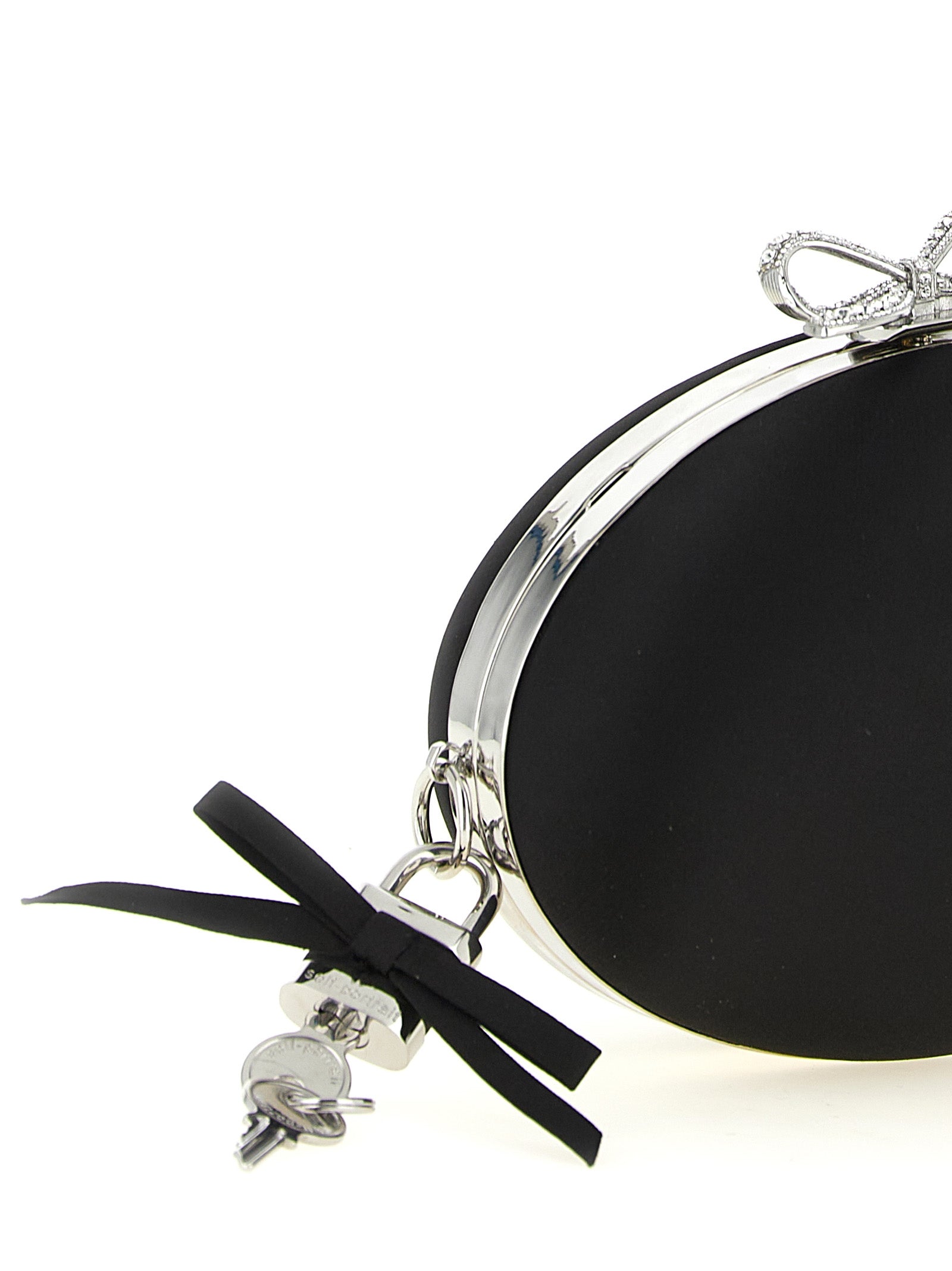 Self-Portrait Black Polyester Clutch Bag for Women