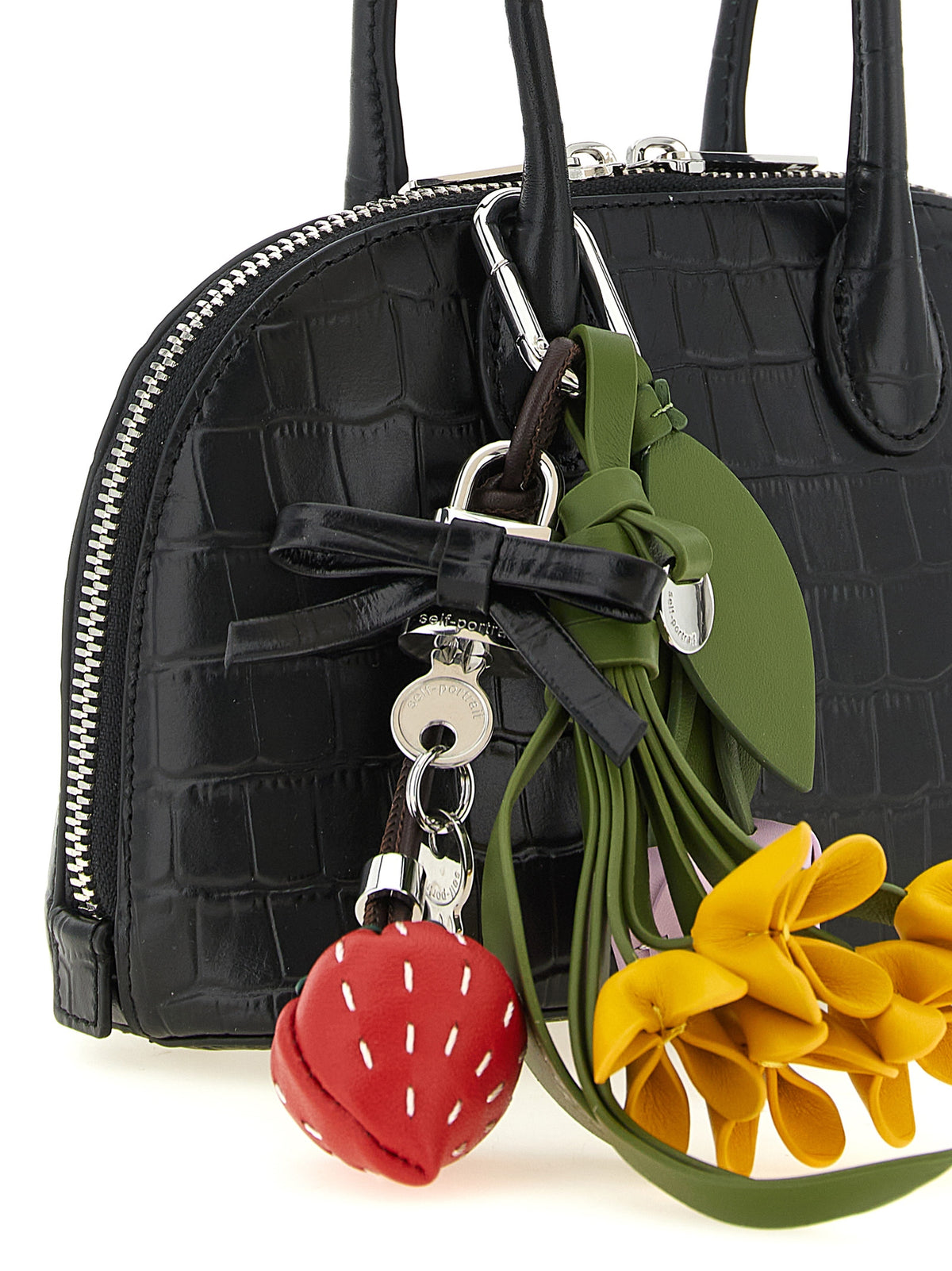 Self-Portrait Black Cowhide Handbag for Women