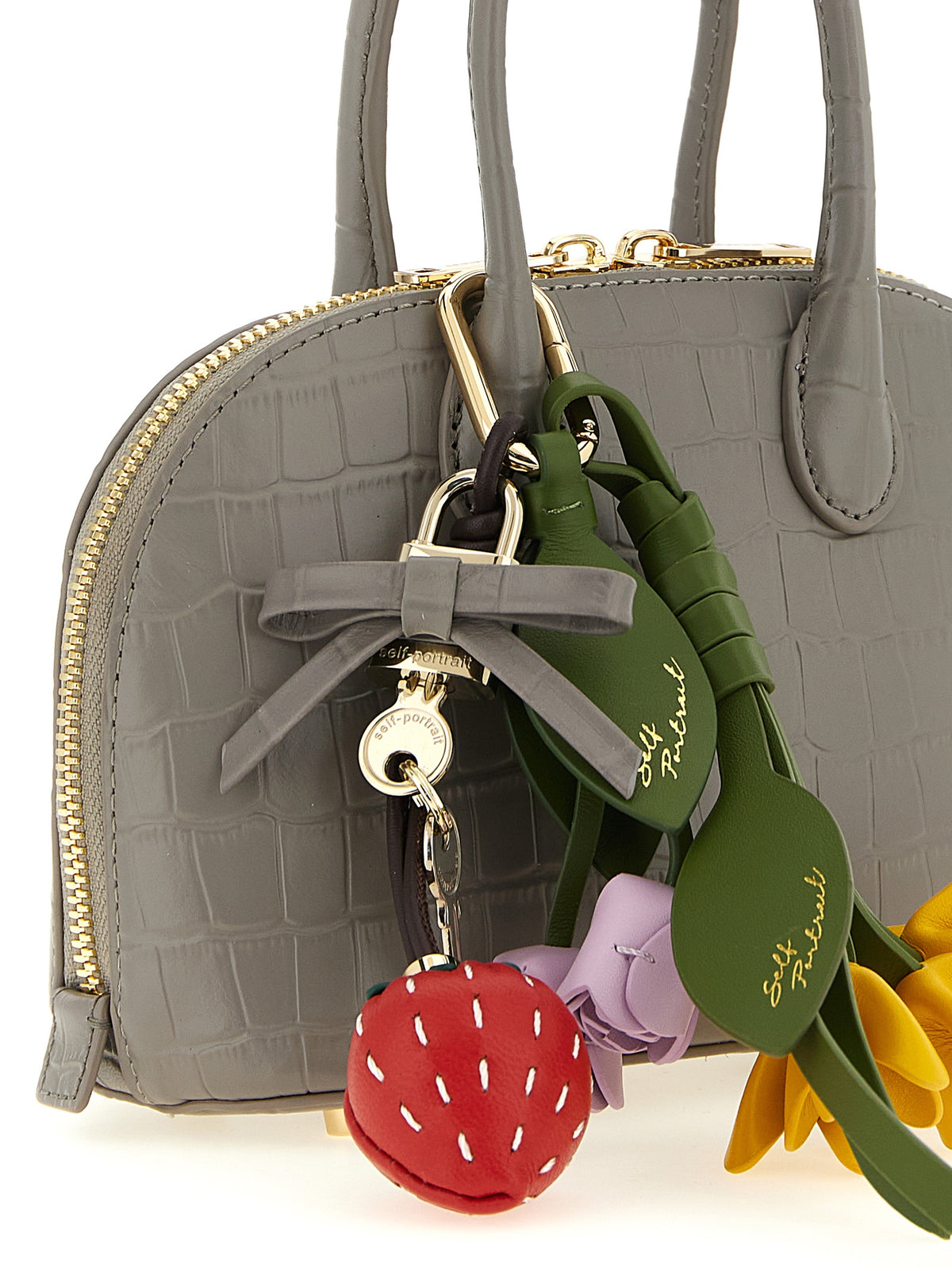 Self-Portrait Gray Cowhide Handbag for Women