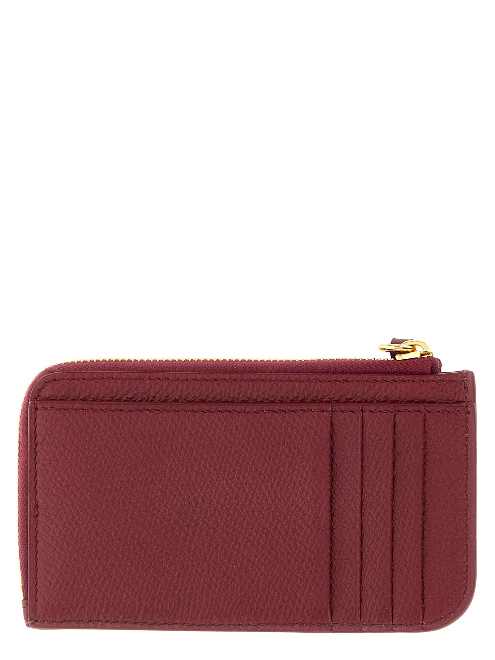 Valentino Garavani Bordeaux Lamb Leather Cardholder for Women