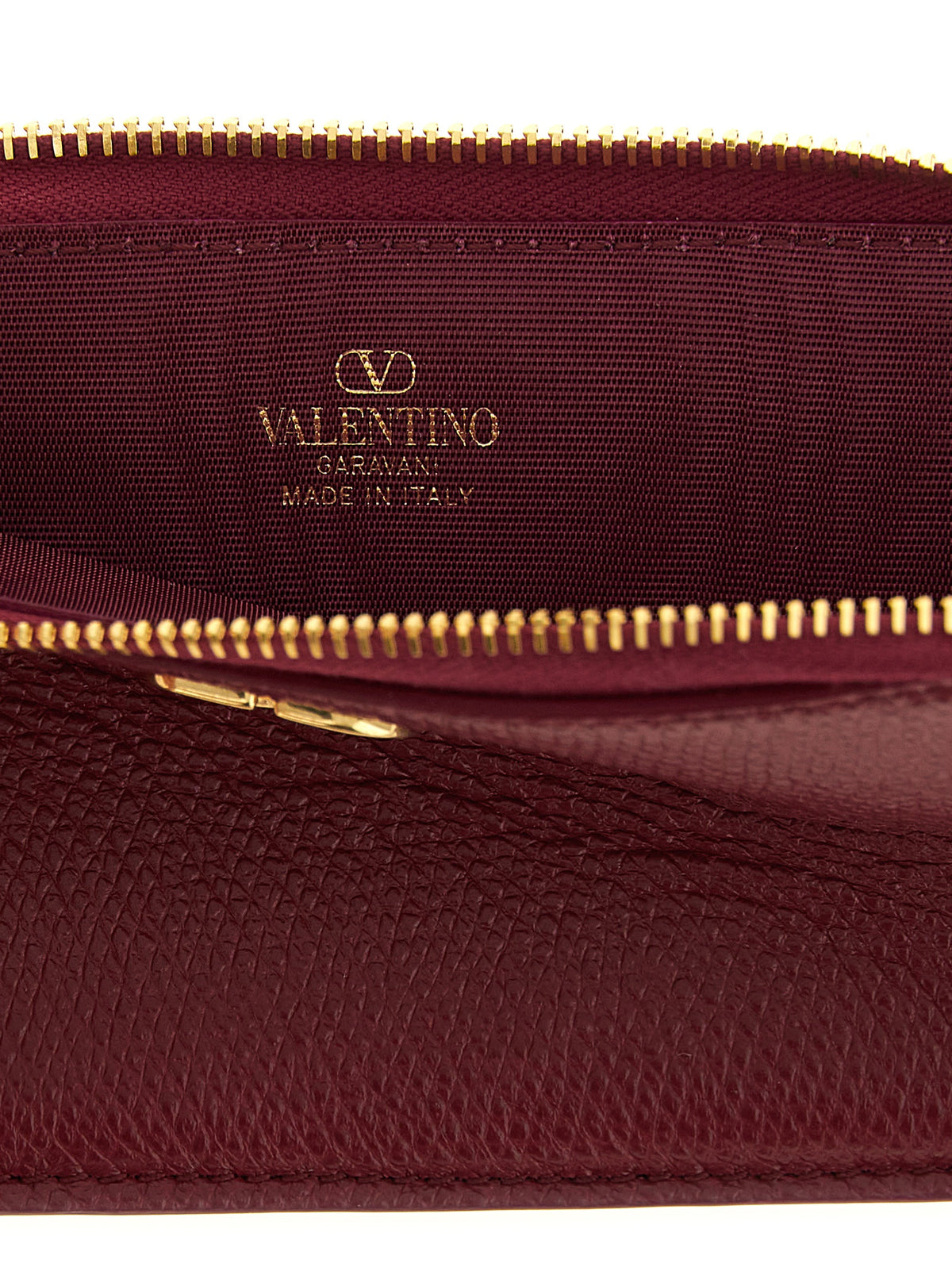 Valentino Garavani Bordeaux Lamb Leather Cardholder for Women