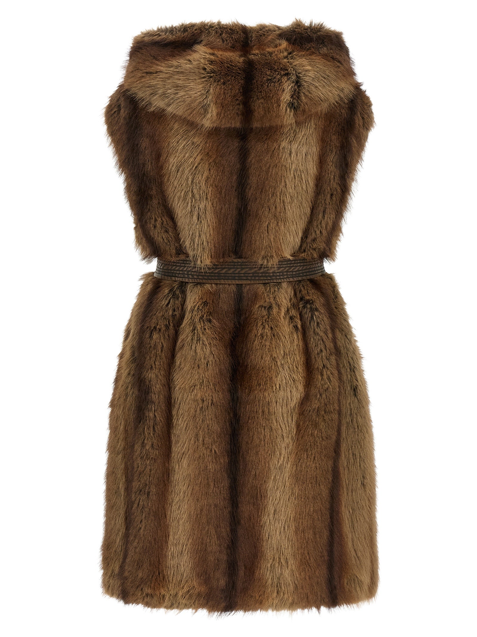 PINKO Brown Polyester Sleeveless Jacket for Women