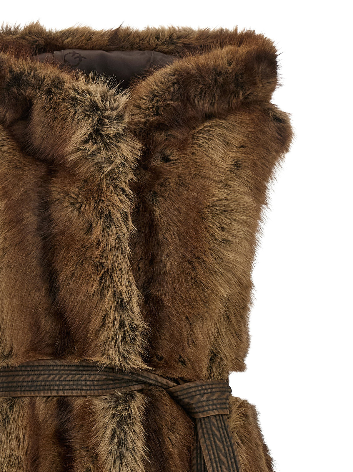PINKO Brown Polyester Sleeveless Jacket for Women