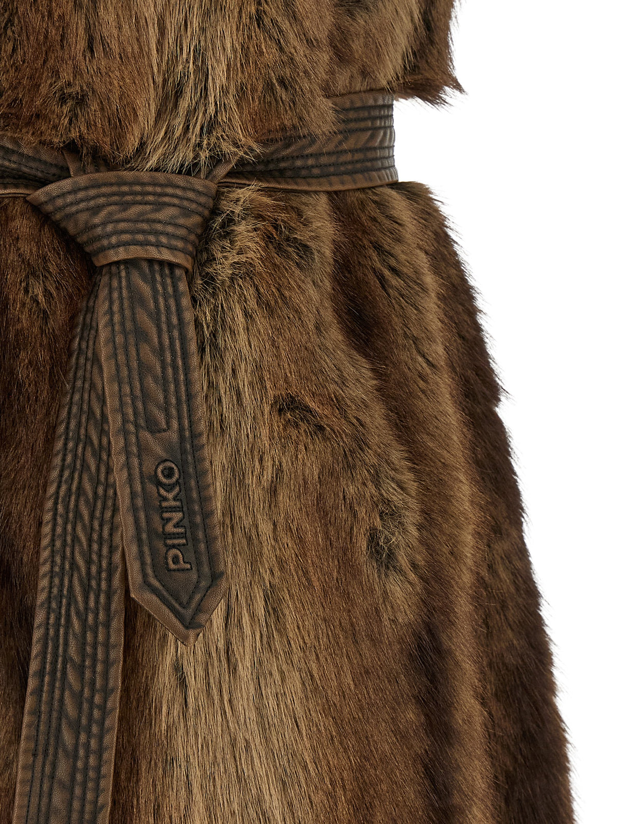 PINKO Brown Polyester Sleeveless Jacket for Women