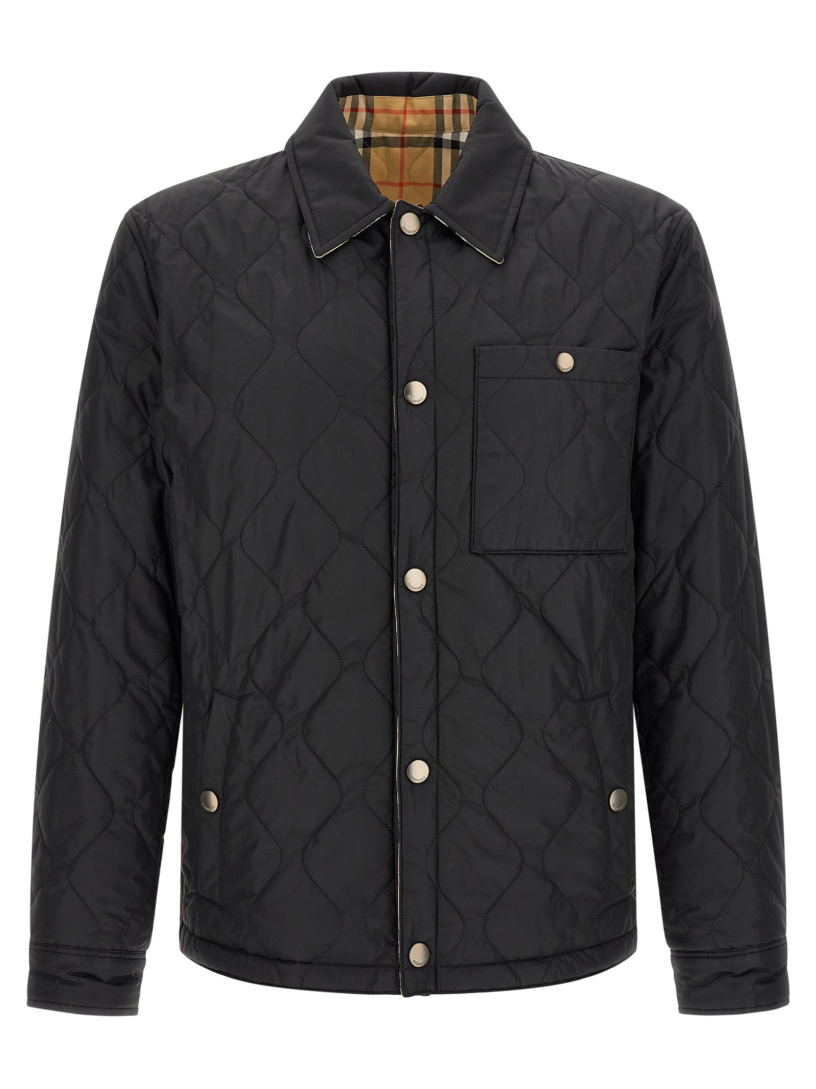 Burberry Black Polyamide Full-Length Jacket for Men