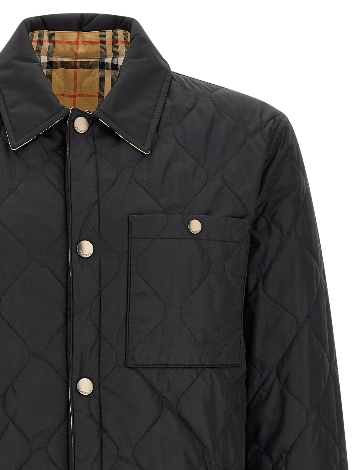 Burberry Black Polyamide Full-Length Jacket for Men