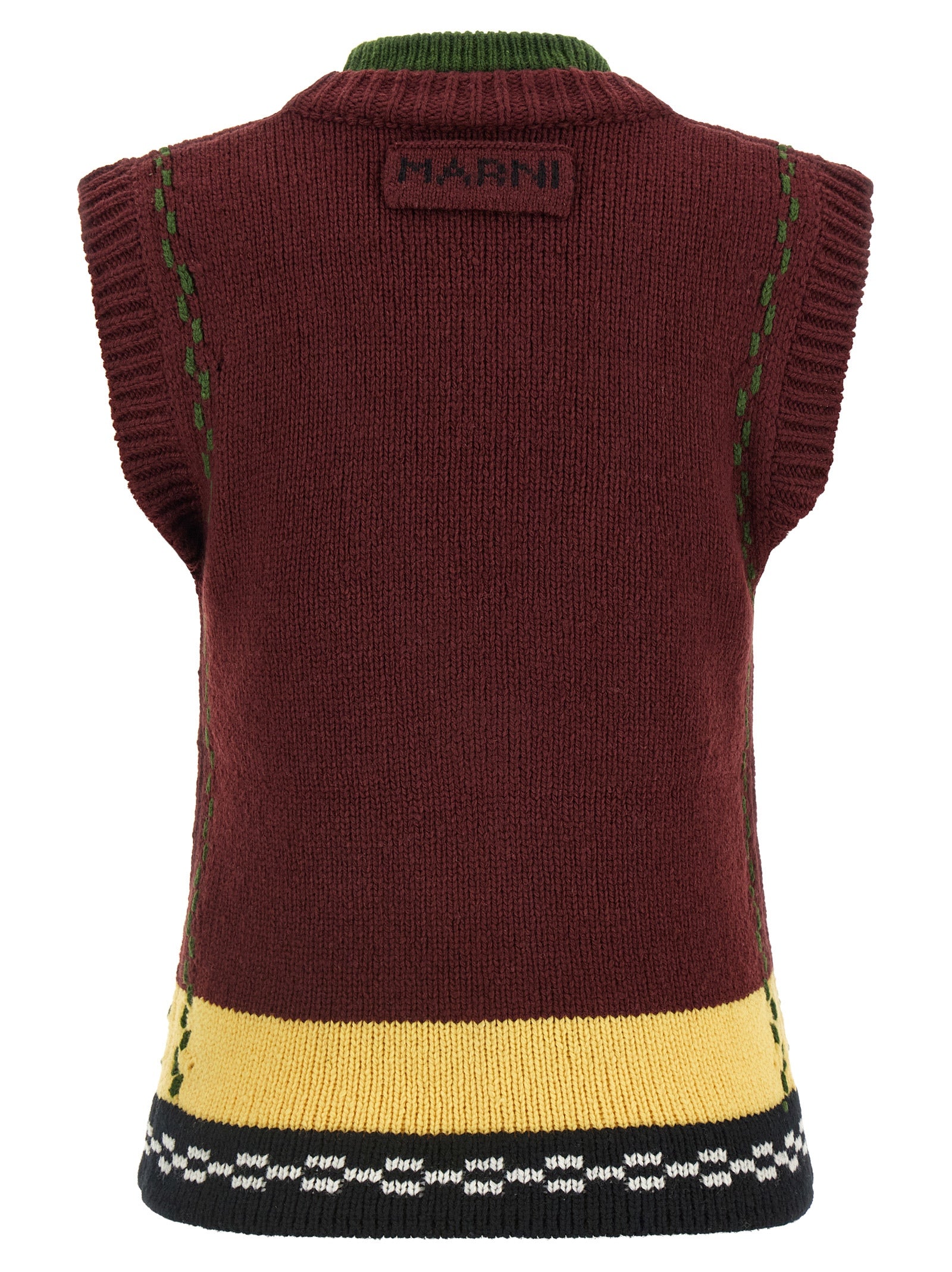 Marni Bordeaux Wool Sleeveless Jacket for Women