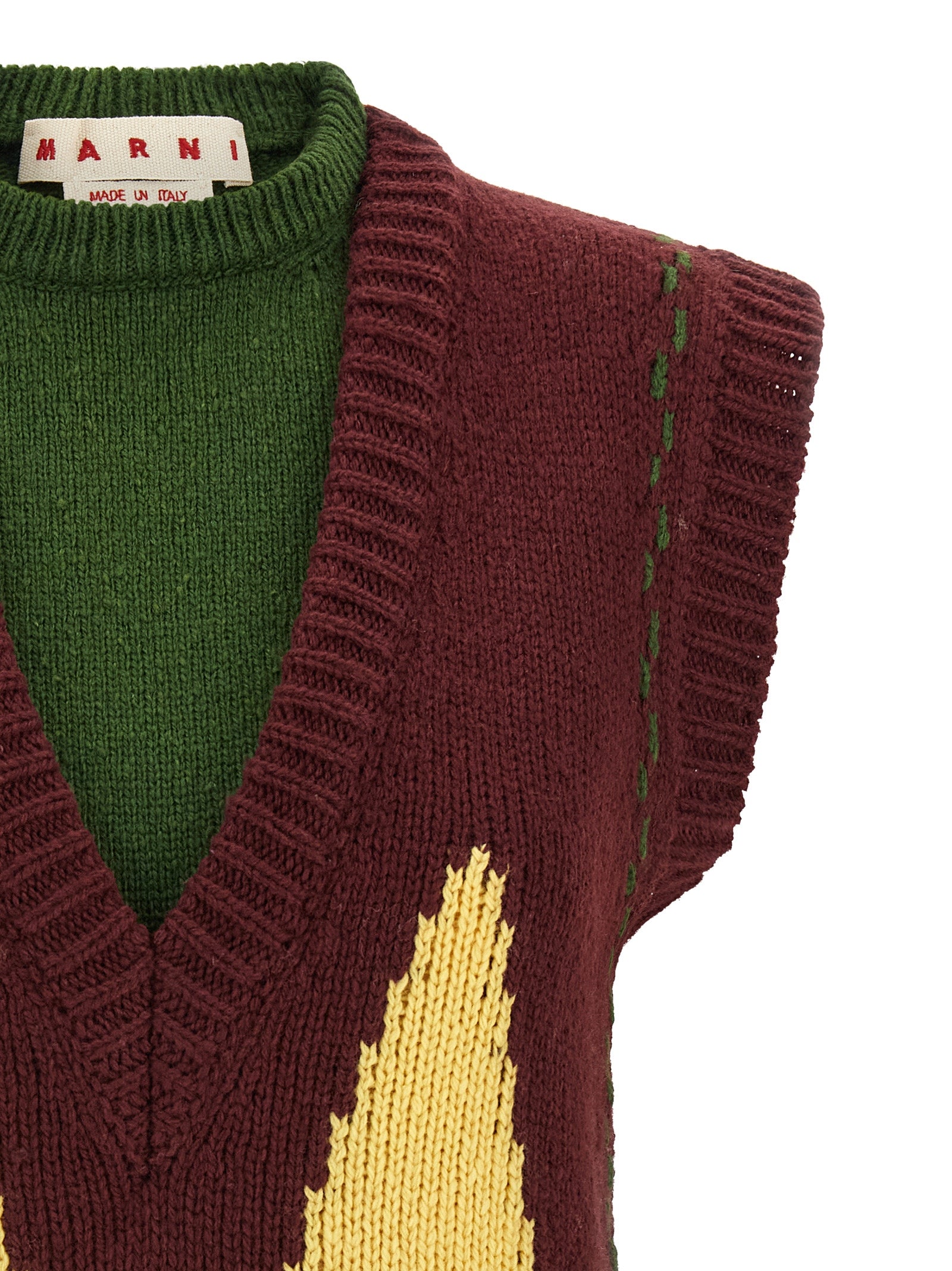 Marni Bordeaux Wool Sleeveless Jacket for Women