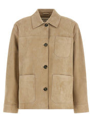 Max Mara Beige Lamb Leather Leather Jacket for Women