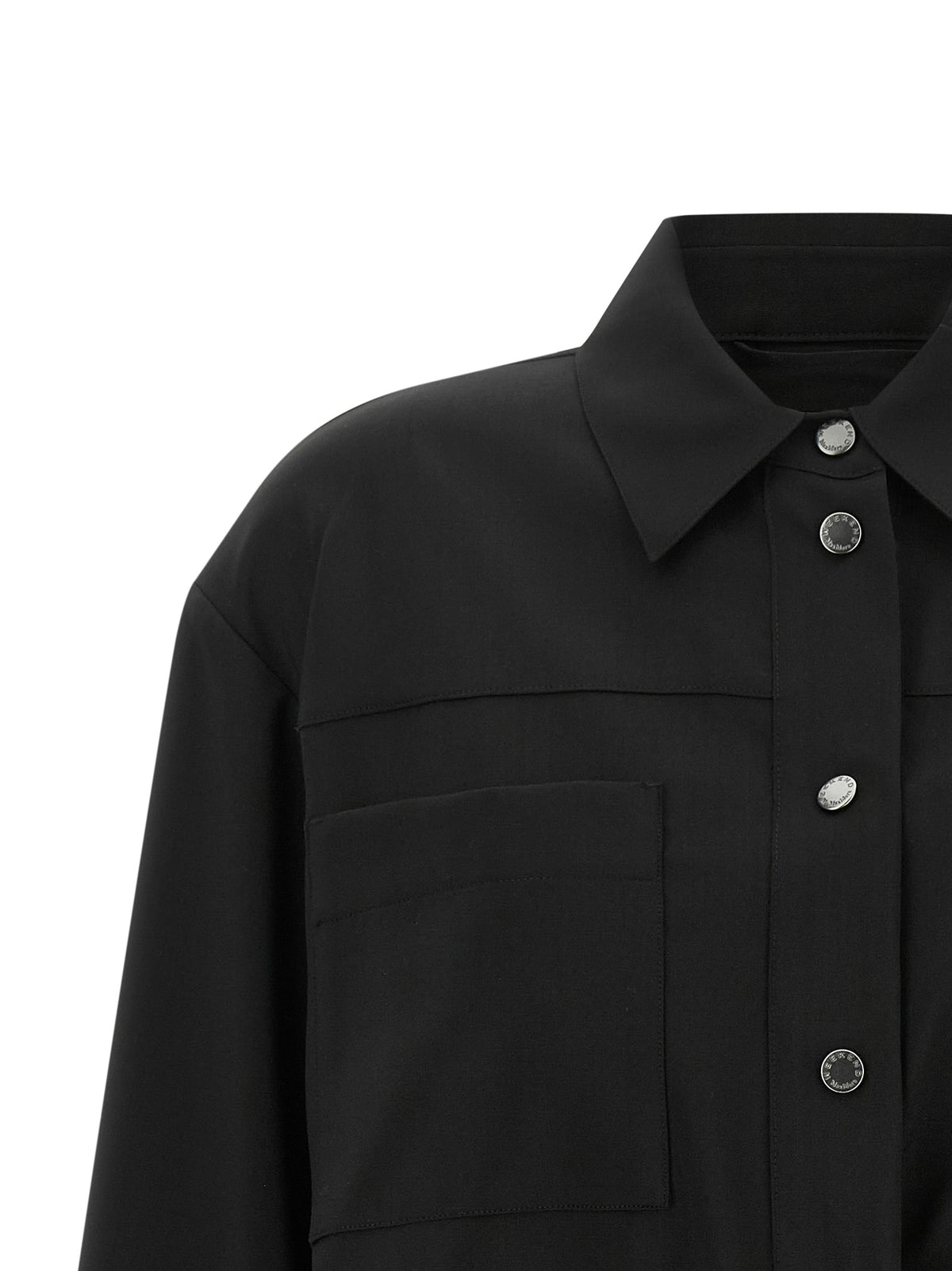 Max Mara Black Wool Full-Length Jacket for Women