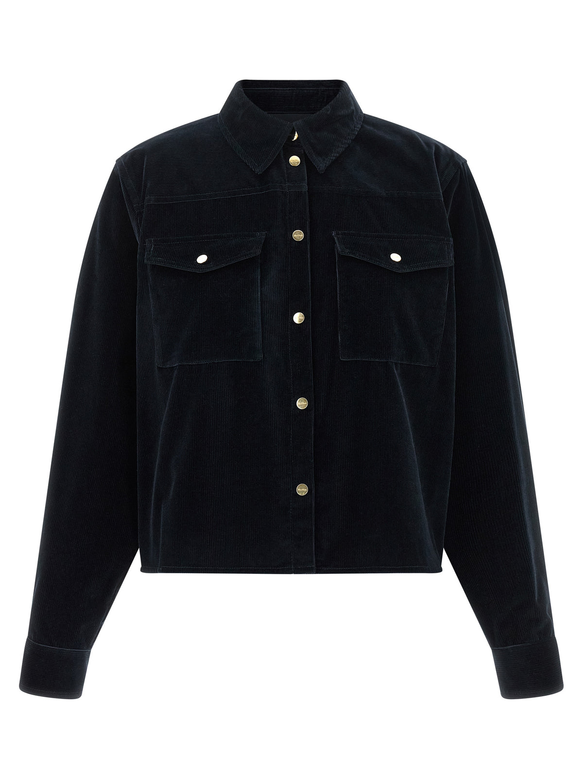 Max Mara Blue Cotton Full-Length Jacket for Women