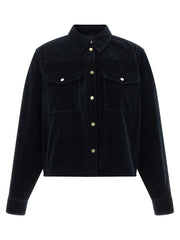 Max Mara Blue Cotton Full-Length Jacket for Women