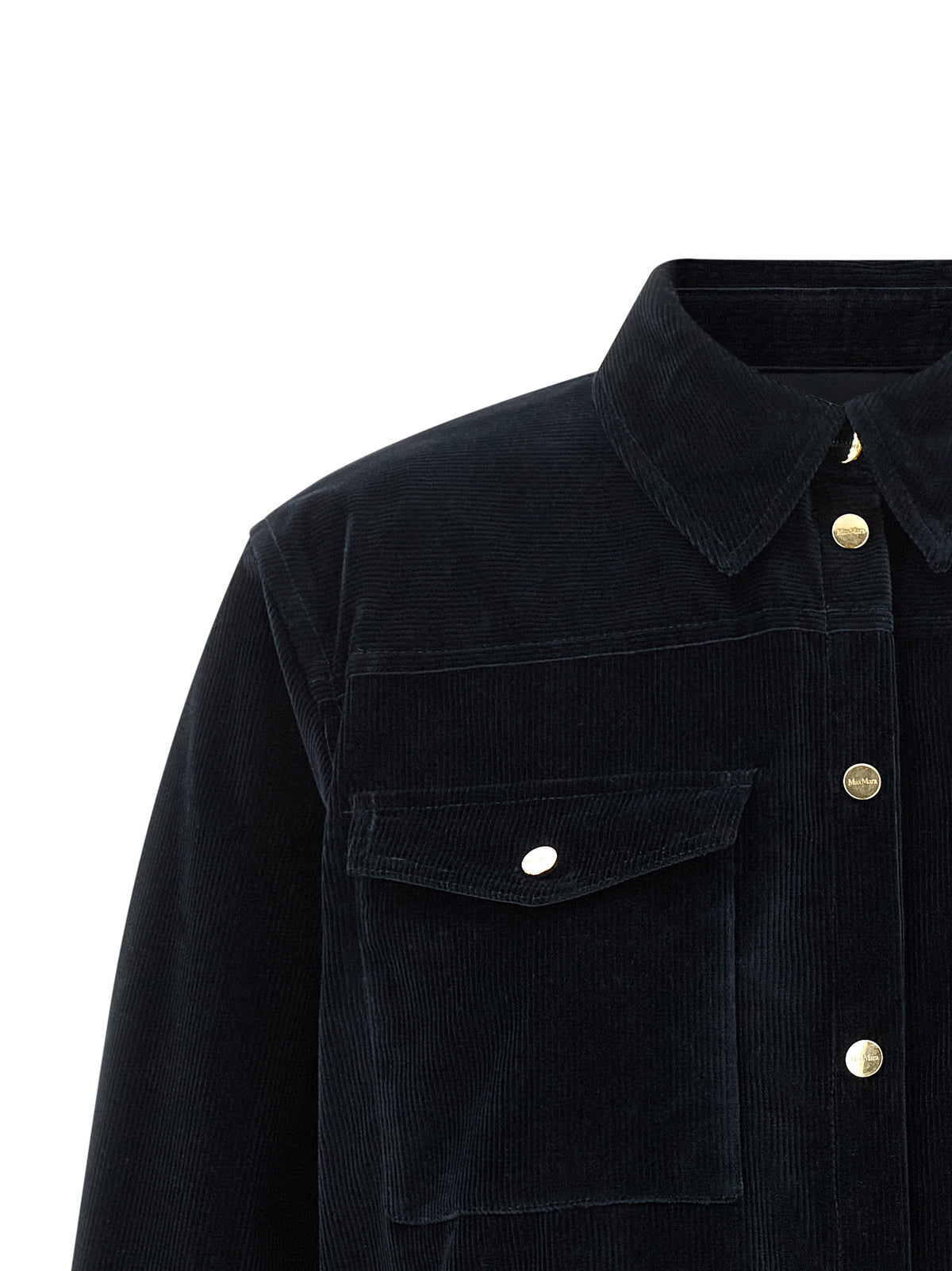 Max Mara Blue Cotton Full-Length Jacket for Women