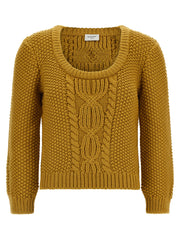 Saint Laurent Bicolor Wool Cardigan