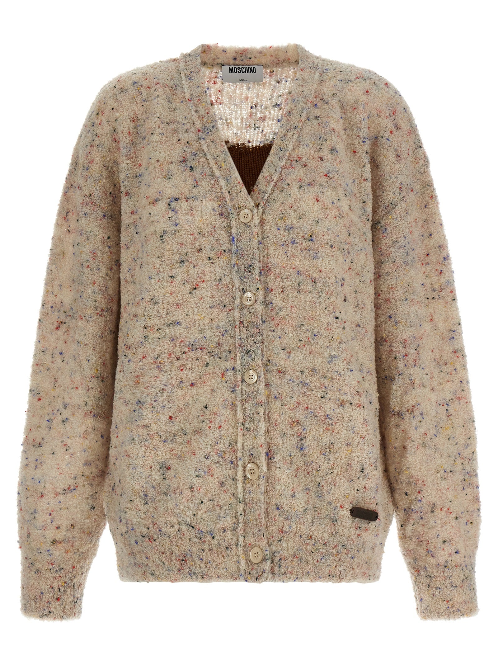 Moschino Beige Virgin Wool Cardigan for Women