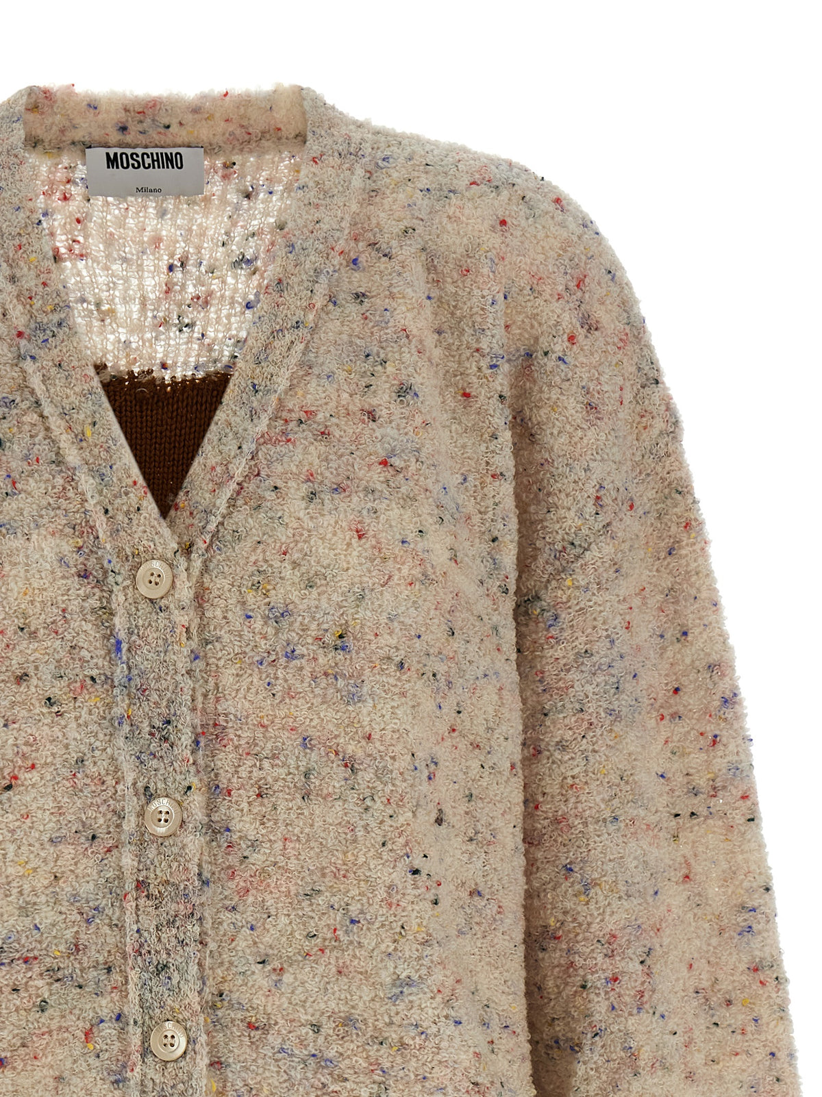 Moschino Beige Virgin Wool Cardigan for Women