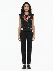 Dolce & Gabbana Black Cotton Sleeveless Jacket