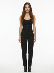 Dolce & Gabbana Black Lambskin High-Waist Belt