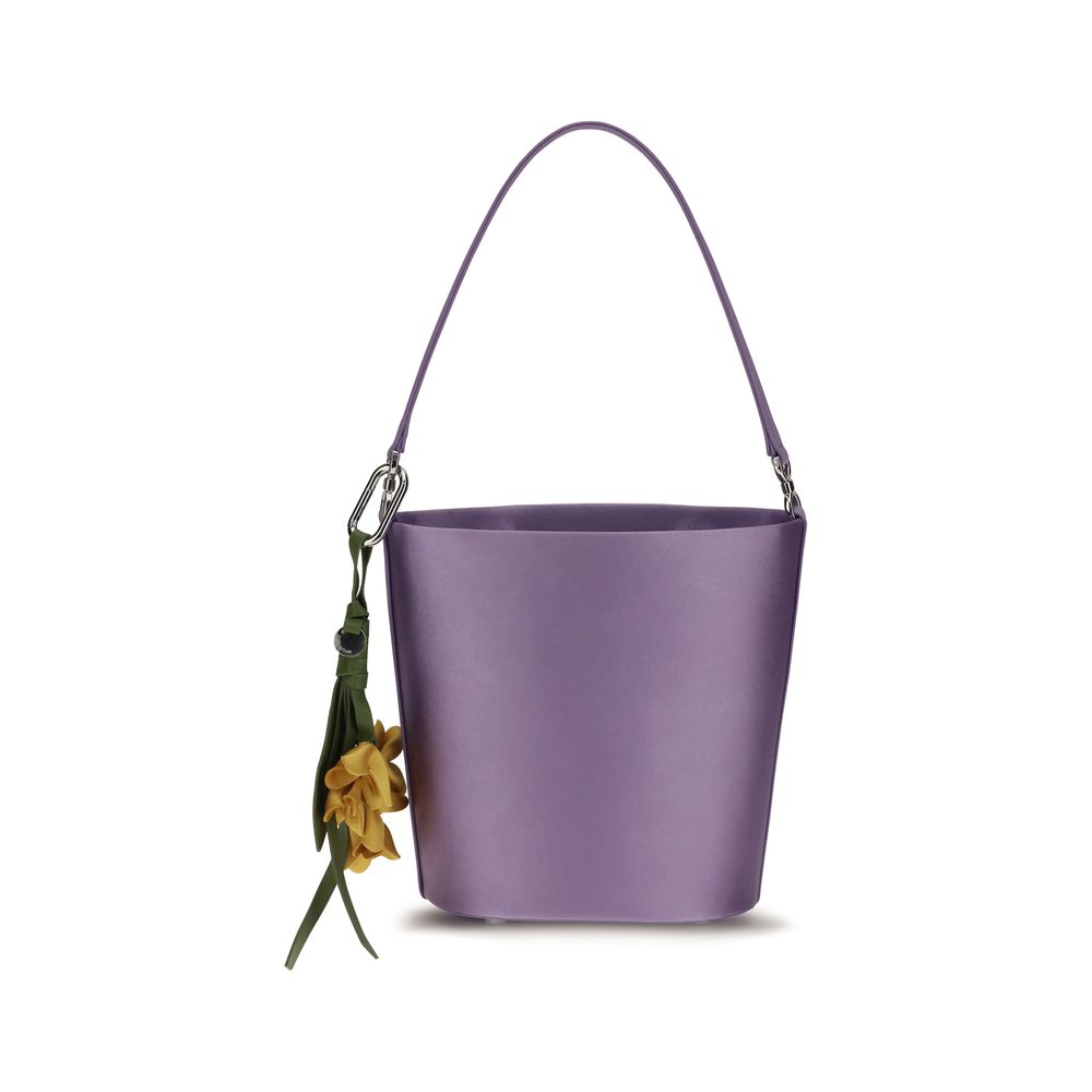 Self-Portrait Purple Polyester Backet Bag for Women