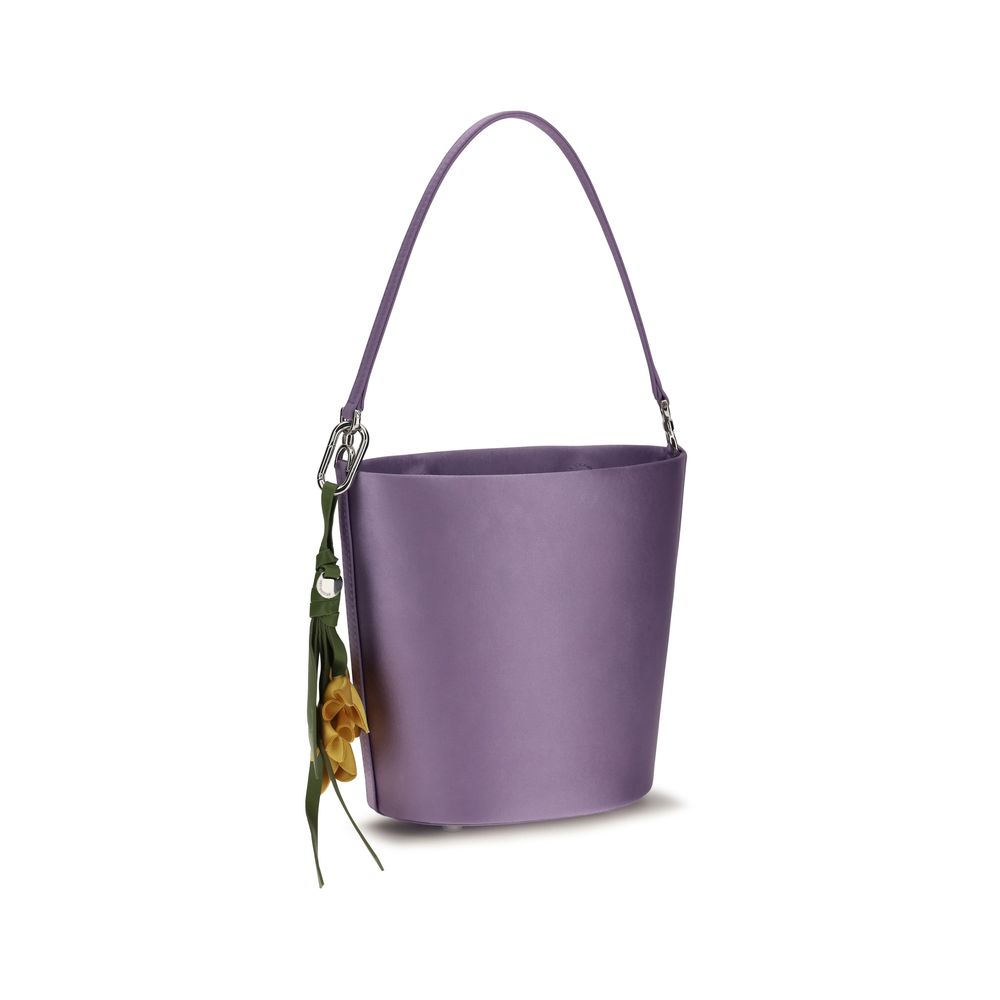 Self-Portrait Purple Polyester Backet Bag for Women